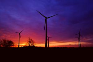Die Windmühlen begrüßen die Morgensonne